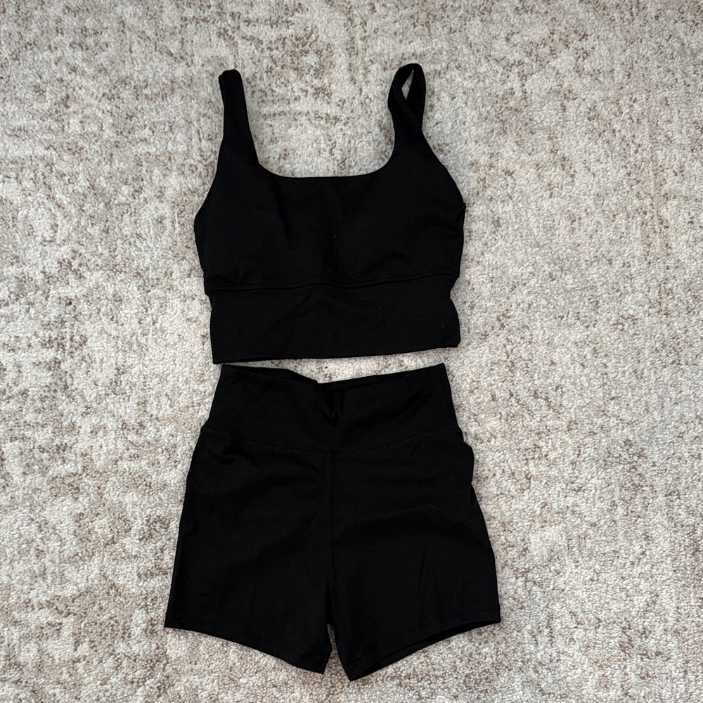 Black Two-Piece Workout Set